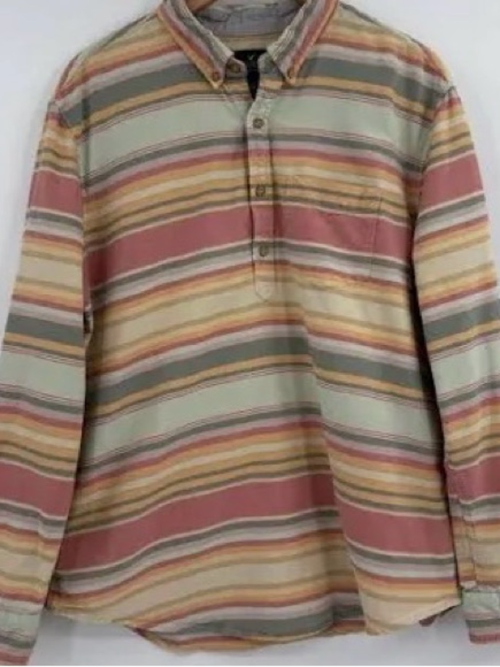 American Eagle Outfitters Striped Button-Front Shirt